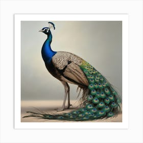 Blue and greenPeacock Art Print