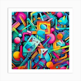 Abstract Colorful Graffiti Background Art Print