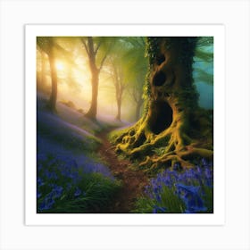 Bluebells In The Forest Art Print