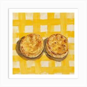 Tea Cakes Yellow Checkerboard 2 Art Print
