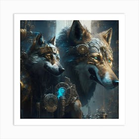 Steampunk Wolf 1 Art Print