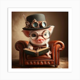 Steampunk Pig 1 Art Print