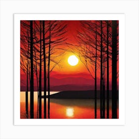 Sunset Over Lake 37 Art Print