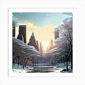 Winter In New York City Art Print