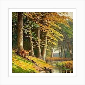 Deer In The Woods Art Print