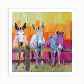 Kitsch Collage Of Donkeys 1 Art Print
