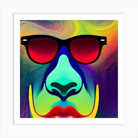 Psychedelic Lion 1 Art Print