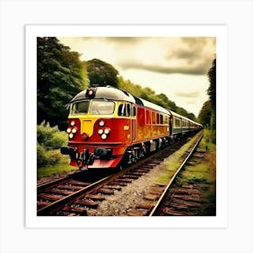 Transportation Railway Transport Rail Track Chemin De Fer Train Britain Signal Yellow Red Art Print