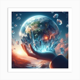 Earth In A Hand 1 Art Print