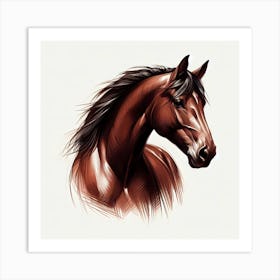 Horse Head brown Art Print