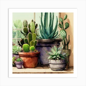 Cacti And Succulents 21 Art Print