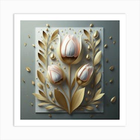 Three tulips 1 Art Print