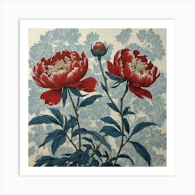 Red Peonies Art Print