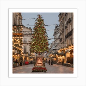 Christmas Tree In The City Art Print