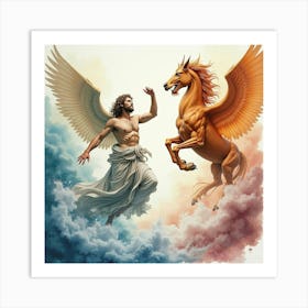 Watercolor The Divine And Mythical Scenes Of Greek Mythology Brought To Life In Rich, Vivid Detail 1 Art Print