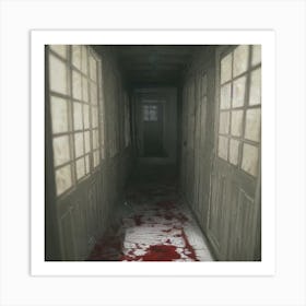 Hallway With Blood 1 Art Print