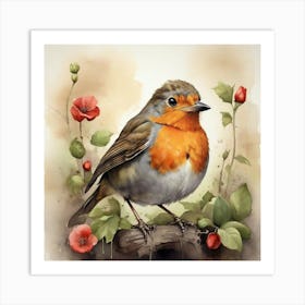 Robin Bird Art Print Art Print