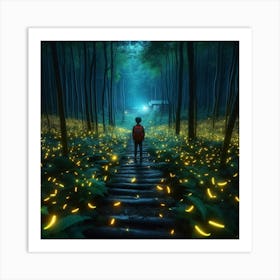 Glow-worms In The Forest Art Print