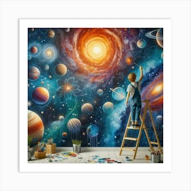 Planets Wall Mural Art Print