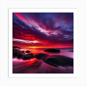 Sunset At The Beach 245 Art Print