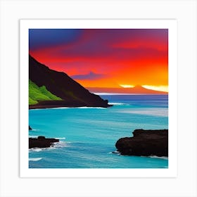 Sunset On The Hawaiian Islands Art Print