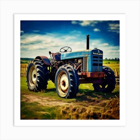 Old Tractor In The Field Art Print