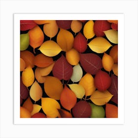 Autumn's Symphony of Leaves 13 Art Print