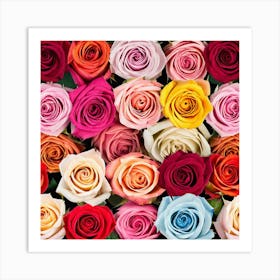 Colorful Roses Background 19 Art Print