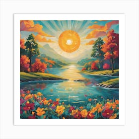 an image that conveys a message of hope and optimism, depicting scenes of progress, renewal, or a brighter future Useing uplifting imagery, vibrant colors, and positive symbolism to inspire viewers and instill a sense of optimism in the midst of challenges. Art Print