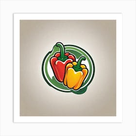 Two Peppers In A Circle Art Print