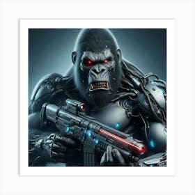 Ape With A Gun Art Print