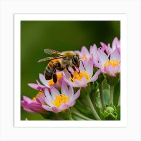 Bee On A Flower 1 Art Print