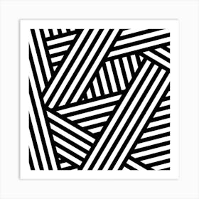 Black Geometric Lines A Square Art Print