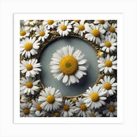 Frame Created From Chamomile On Edges And Nothing In Middle Trending On Artstation Sharp Focus St (7) Art Print