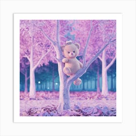 Teddy Bear In The Tree 2 Art Print