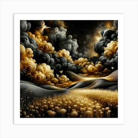 Black And Gold 4 Art Print