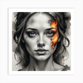 Fire Girl 3 Art Print