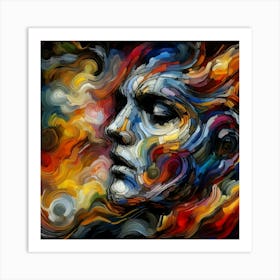 Abstract Of A Woman'S Face Art Print