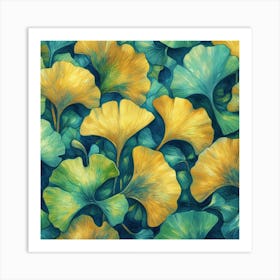 Tropical leaves of ginkgo biloba 8 Art Print