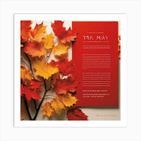 A Painterly Web Page Design Featuring The Compelling Hues Of Autumn Finely Rendered Leaf Shaped Tag (4) Art Print