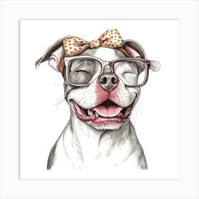 Dog With Glasses 7 Art Print