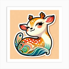 Cute Deer Sticker Art Print