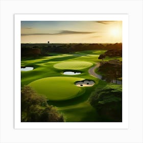 Golf Course At Sunset 5 Art Print