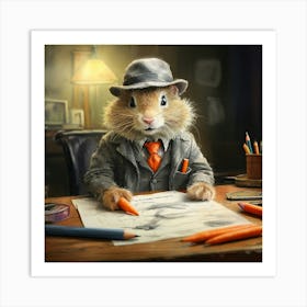 Hamster At Work Art Print