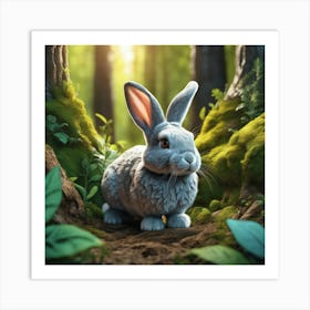 Rabbit In The Forest 103 Art Print