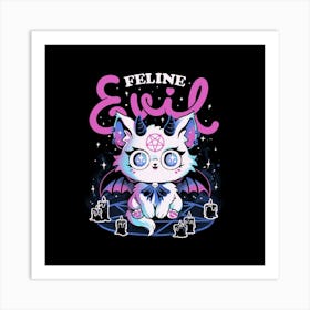 Feline Evil - Cute Dark Funny Evil Cat Gift 1 Art Print