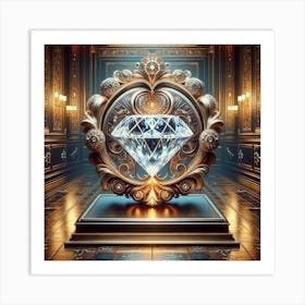 3d Rendering Of A Diamond Art Print