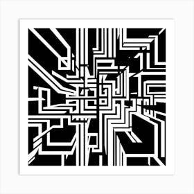 Black and White Abstract Art 402 Art Print