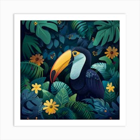 Toucan In The Jungle Art Print