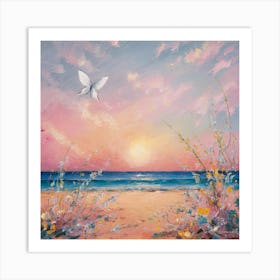 Sunset On The Beach Art Print